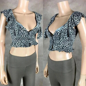 ZARA Ruffled Printed Crop Top Size XS